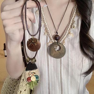 Retro Ethno Strassblumen Quasten Pullover Kette - Leicht Luxuriöses Design