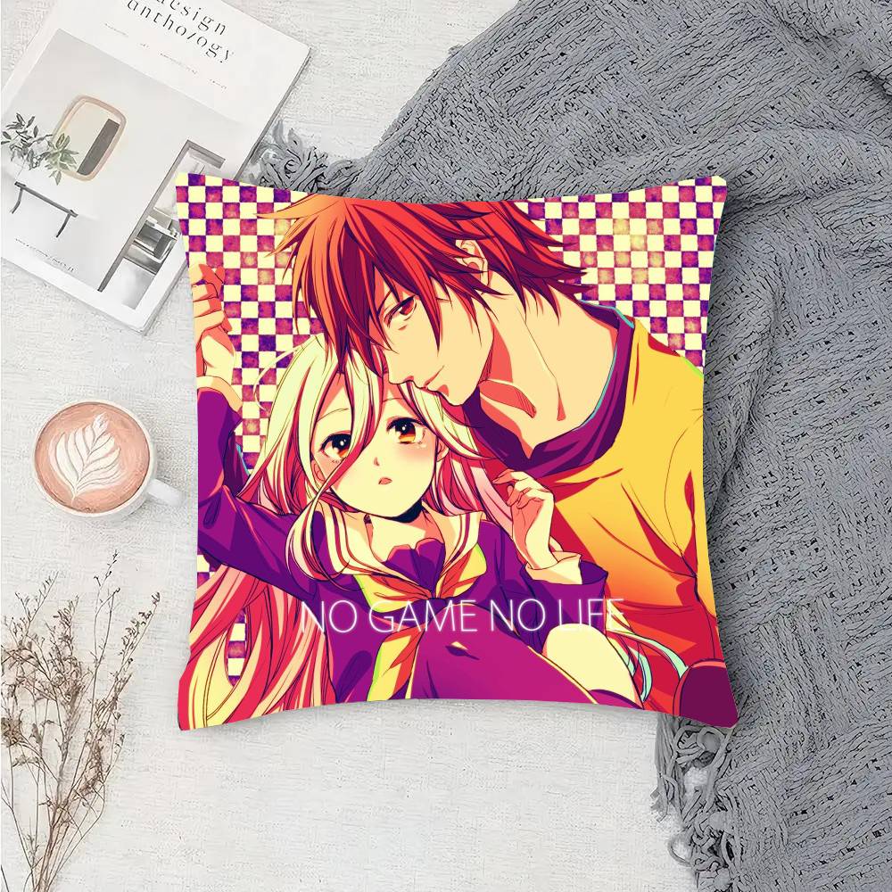 Anime NO GAME NO LIFE Pillow Case Sofa Cushion Cover Room Home Decoration