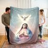 Coperta artistica in flanella della Vergine Maria misericordiosa, 6 taglie, per divano, ufficio, pisolino, per tutte le stagioni, lavabile in lavatrice