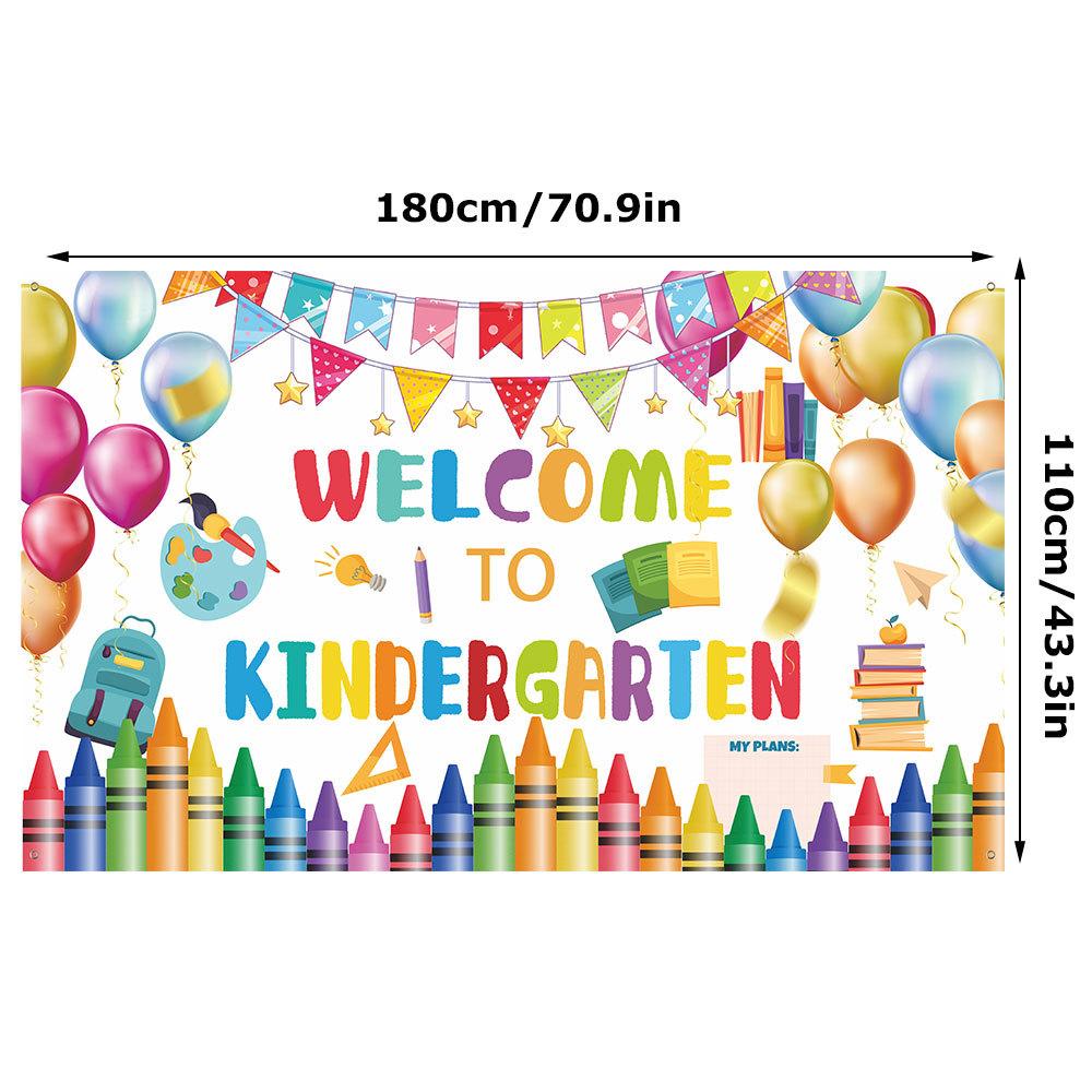 QZBBJ207-218 Classroom Welcome Banner Back To School Decorations - Motivational Background Banner for  Bulletin Board Wall Decor