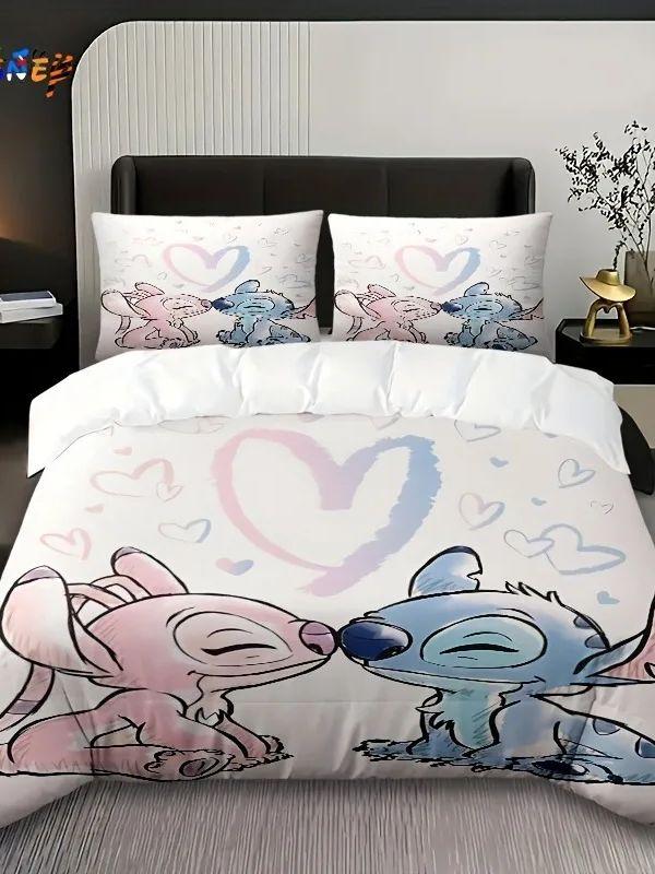 

Стич 3D Детская Парная Кровать Комплект Постельного Белья Милый Мультяшный Принт Пододеяльник Полиэстер Комплект Пододеяльника Полуторный Кинг-сайз 135x200cm