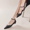 Fashion Pointed Toe Low Heels Women Elegant Sandals Shoes Woman 2025 Summer Designer New Sexy Weave Shoes Dress Brand Sandalias Muje