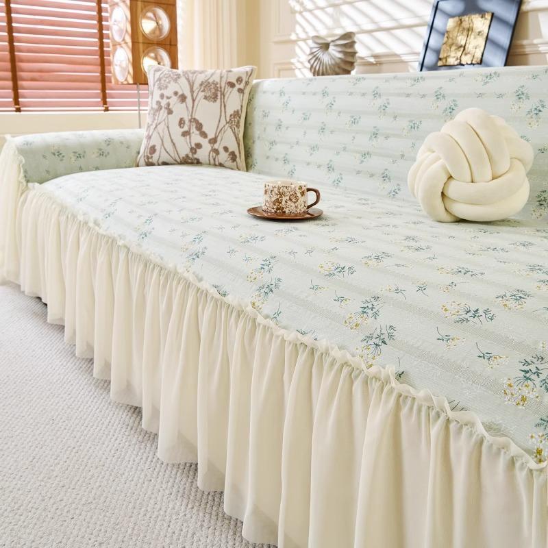 

French skirt sofa cover 2025 new full cover high-end sofa towel universal in all seasons, cat scratch cover 180*130cm