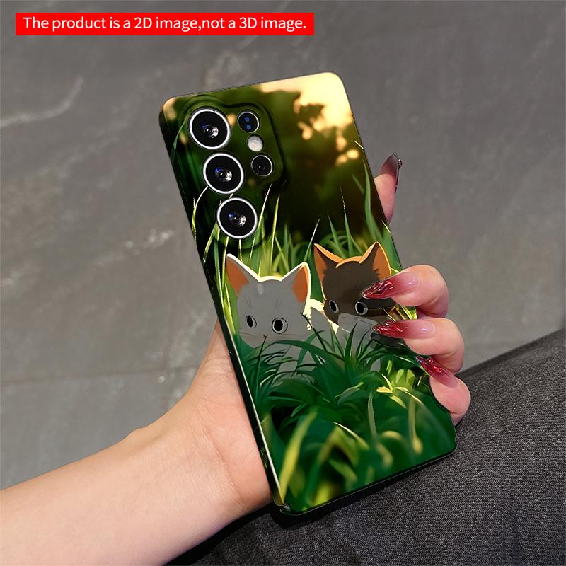 2DFlat Samsung phone case Sunset Grass Cats Phone Case Applicable to Galaxy S23 S24 S25ULTRA S26 A12 A14 A15 A16 A54 A55