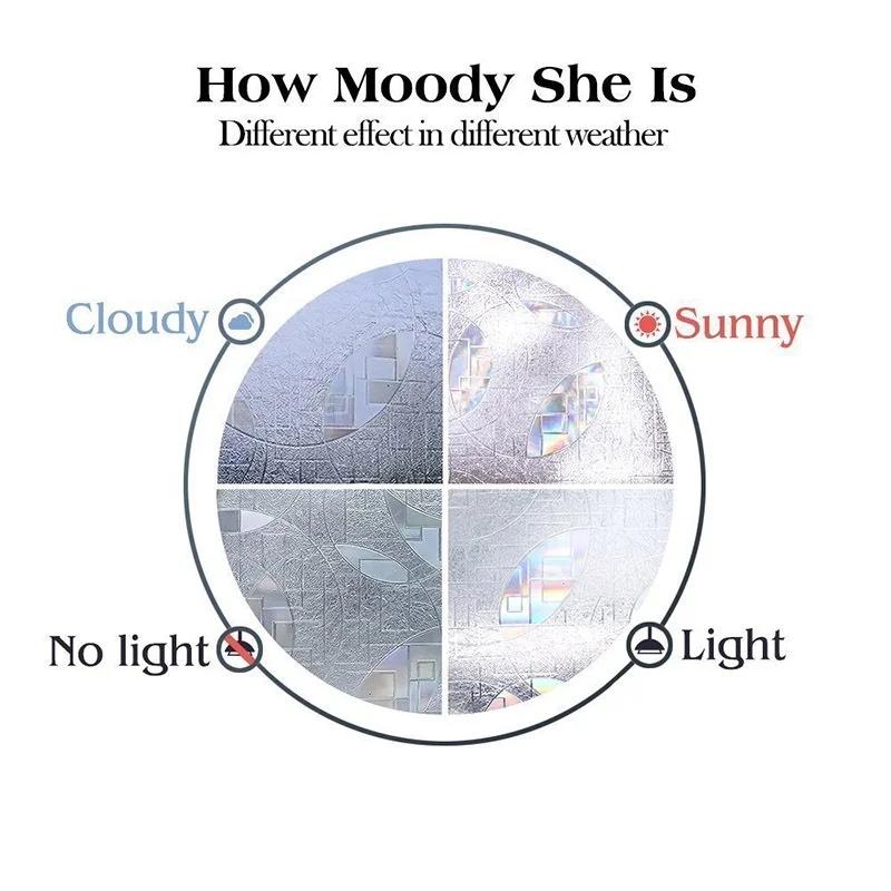 New Fashion Fashion Home 3D Glass Window Static Cling Cover Bathroom Adhesiv Film Sticker