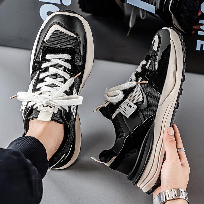 New men's shoes men's breathable sports and leisure versatile platform waffle dad trendy shoes single shoes