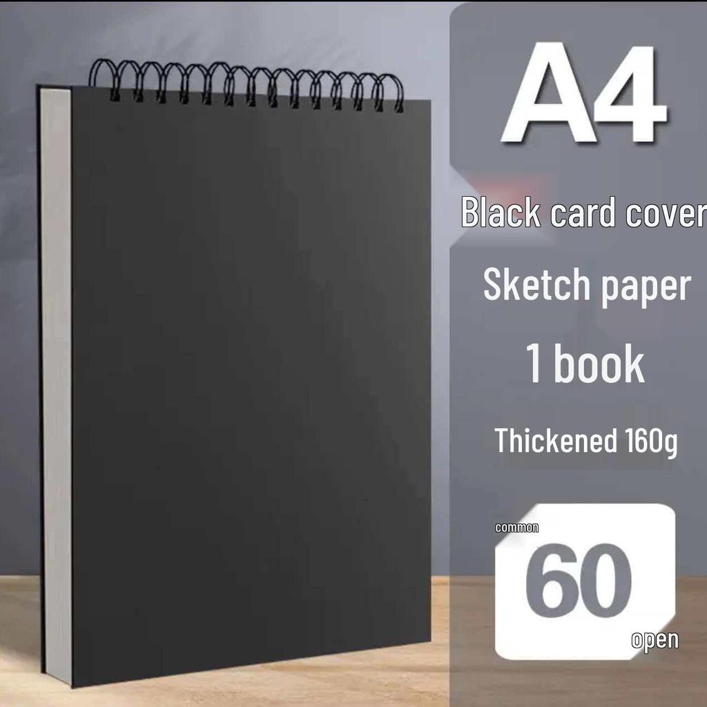A4 Thickened Hardcover Sketchbook - Ideal for Colored Pencils, Markers & Watercolor Pens