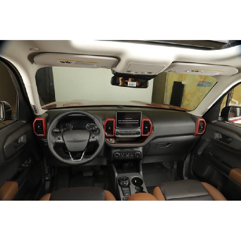 For Ford Bronco Sport + AC Air Vent Outlet Cover Trim Ring Bezels Red Carbon