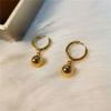 Titanium Steel Minimalist Round Bead Hoop Earrings - Fashionable, Colorfast Ear Cuffs for Women