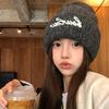Autumn and Winter Hats for Women American Versatile Letters Piled Hats with Big Heads and Warm Head Hats Outdoor Casual Wool Hats