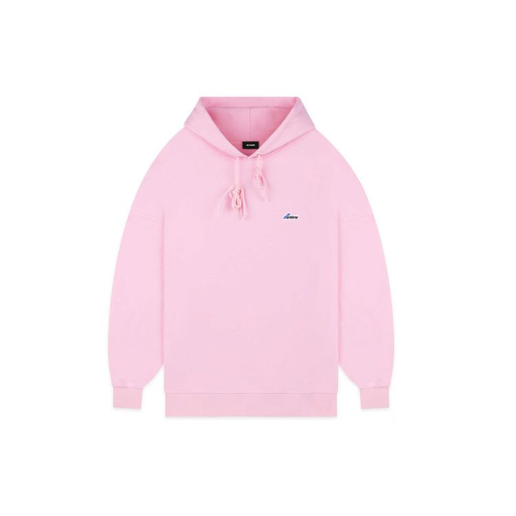 WE11DONE Small Logo Embroidered Long Drawstring Hoodie Unisex Hoodies Pink WD-TP3-20-707-U-PK