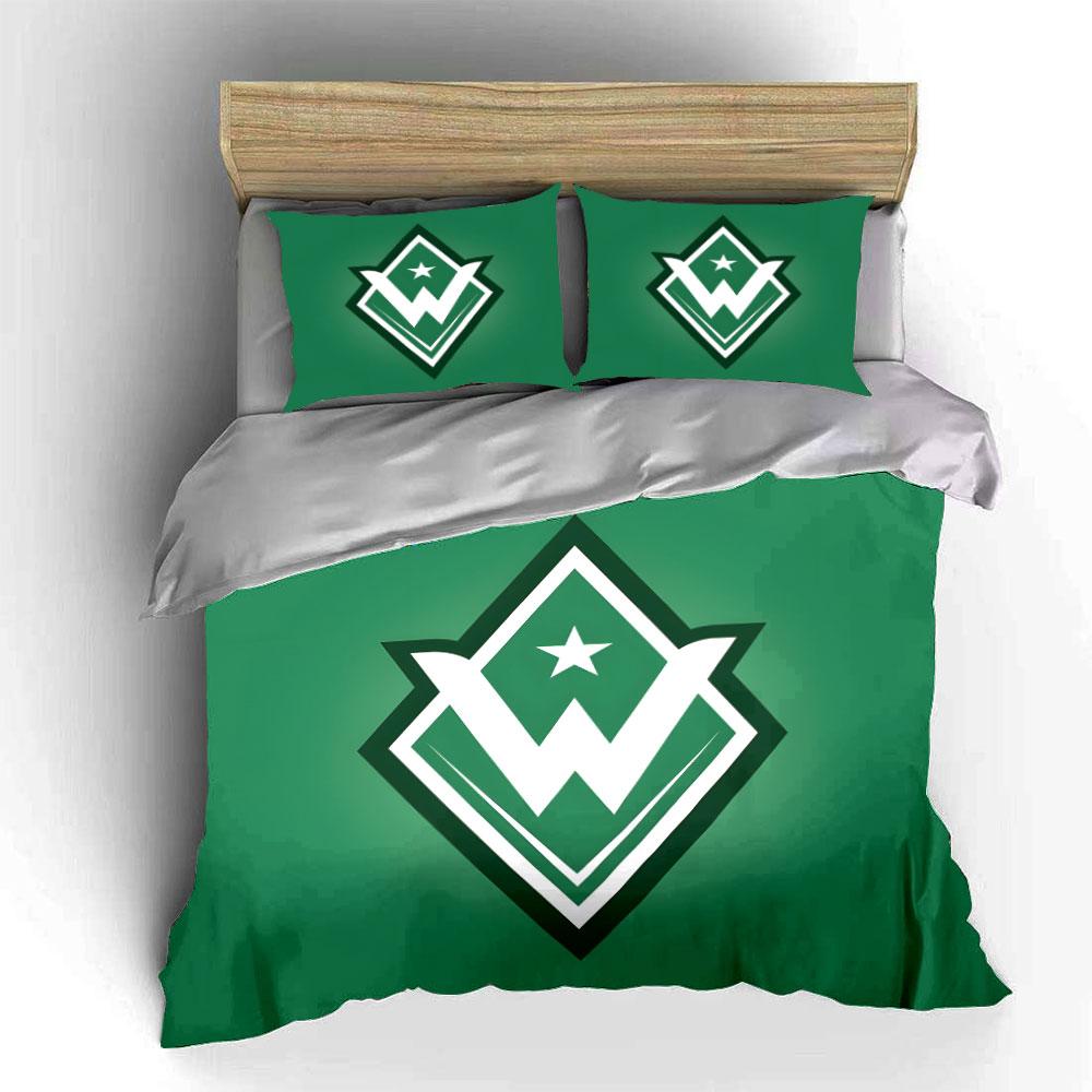 Green background, white emblem. Bedding sets Duvet cover sets Duvet covers Pillowcases(1*Duvet Cover 2*Pillowcases without duvet insert)