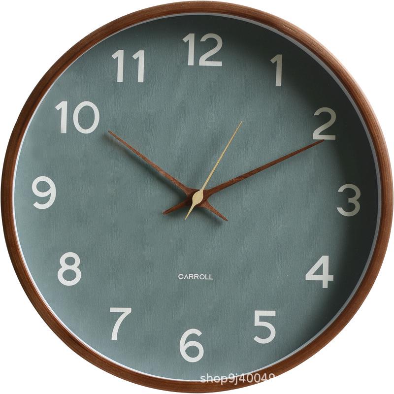Nordic Solid Wood Silent Quartz Wall Clock - Creative Design for Living Room, Bedroom, Home Decor
