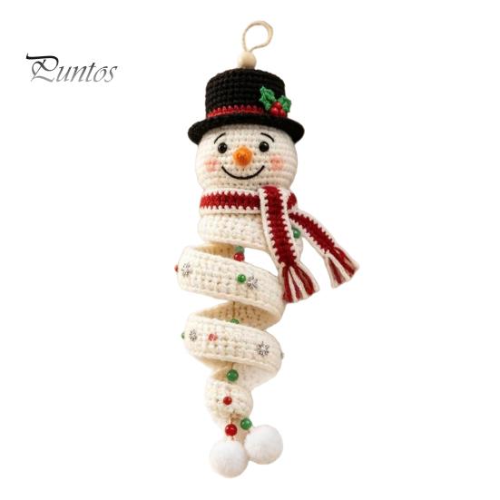 Kit Fai da Te Gancio per Porta Pupazzo di Neve all'Uncinetto Fatto a Mano, Set Decorativo Stagionale Invernale per Decorazione Parete di Natale, Finestra, Festa di Capodanno