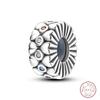 Design 925 Silver Heart Claw Print Bee Conch Text Shining Zircon Fixed 3mm Charms Beads DIY Jewelry Making