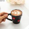 Lovely Heart Shaped Porcelain Mugs Water Cup Tableware 250ml Coffee Mug Dining Table Afternoon Tea Teacup Fruits Juice Cup