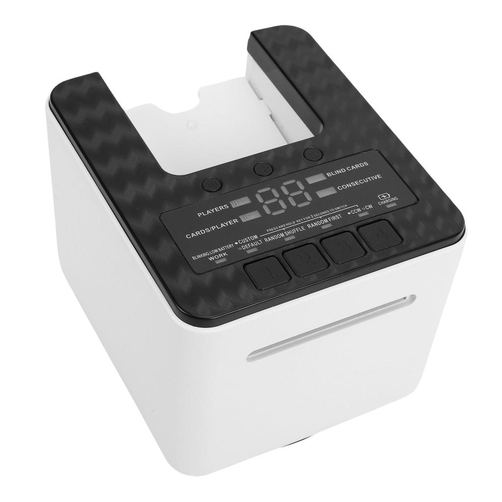 Zofory Mélangeur de cartes automatique silencieux et rechargeable pour 2 jeux de cartes 2000 mAh, pour UNO, poker, Texas Hold'em noir