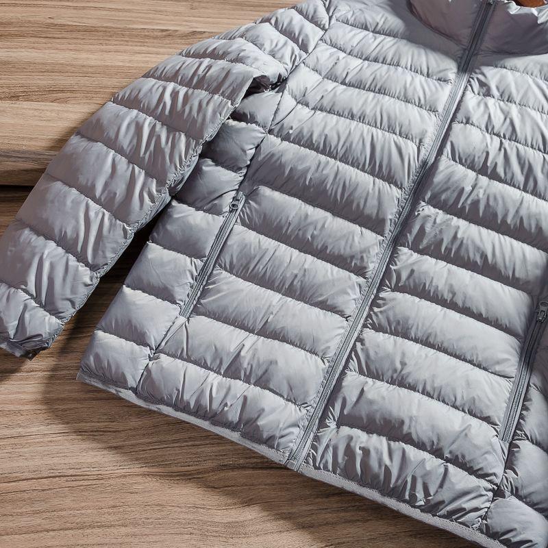 Men's Lightweight Stand-Up Collar Down Cotton Jacket - Solid Color, Warm, Versatile, Casual Winter Wear