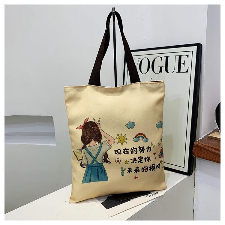 Canvas Bag Schoolgirl Summer Handbag Large Capacity Canvas Bag Large Capacity Shoulder Bag