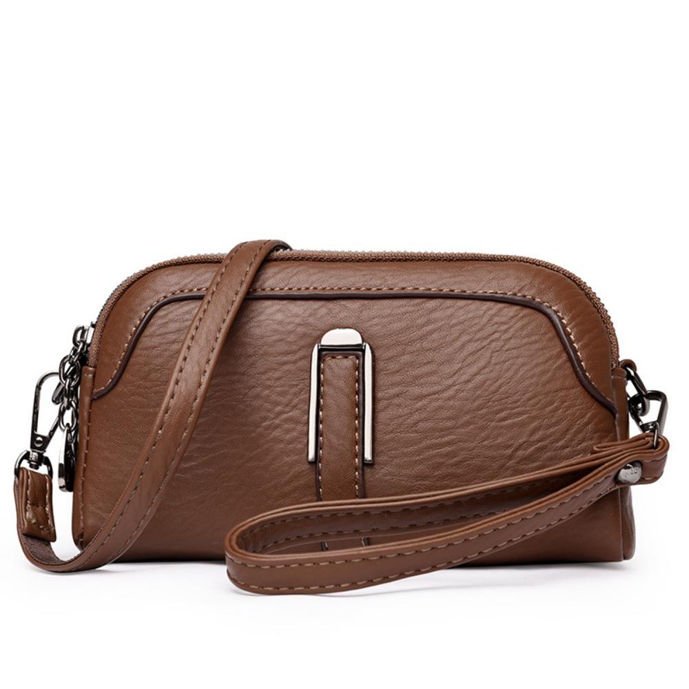 Waterproof Commute Shoulder Bag PU Leather Messenger Bag Portable Crossbody Bag Students