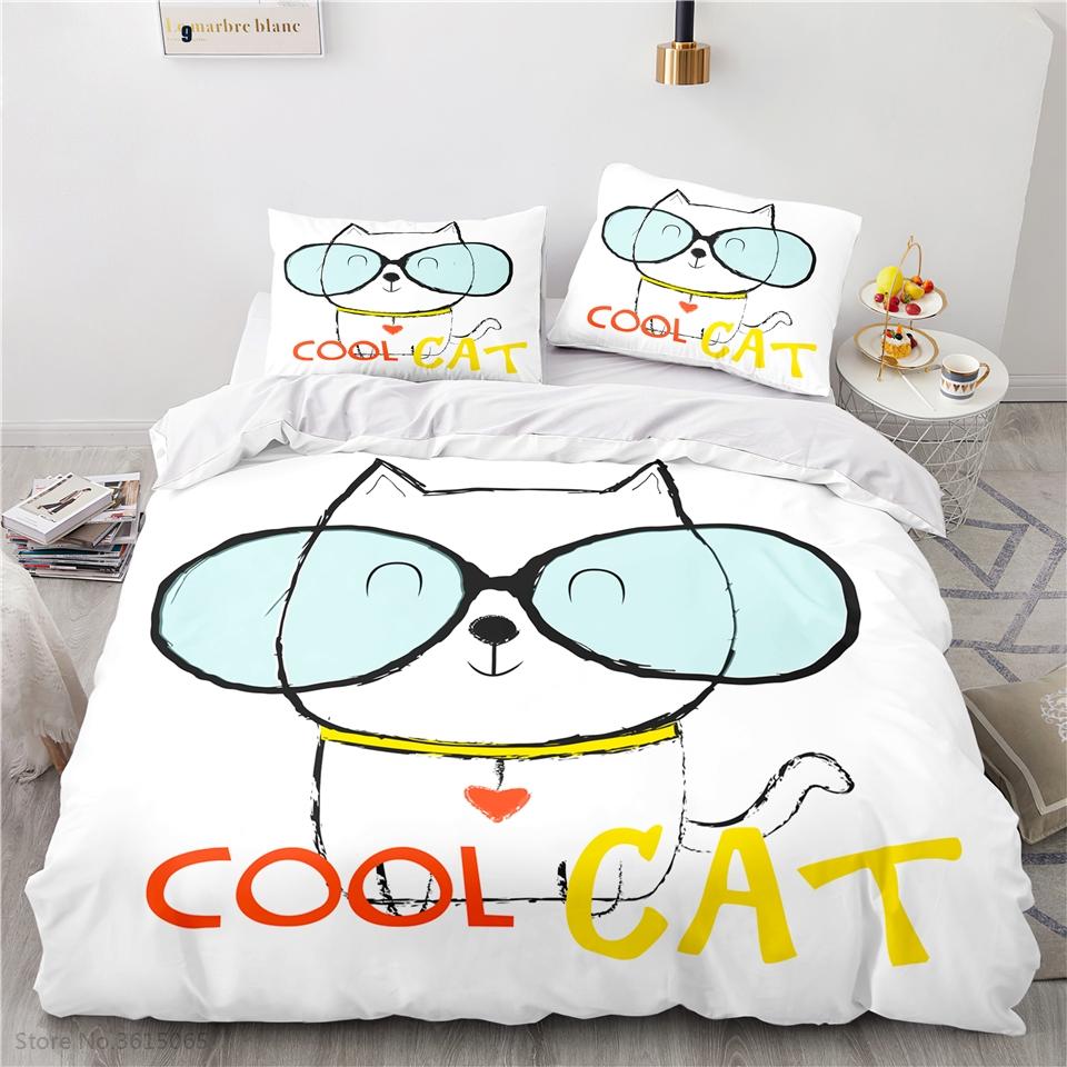 3D Cartoon Cute Lion Pattern Duvet Cover Sets with Pillowcase Bedding Set Single Double Twin Full Queen King Size Bedroom Decor