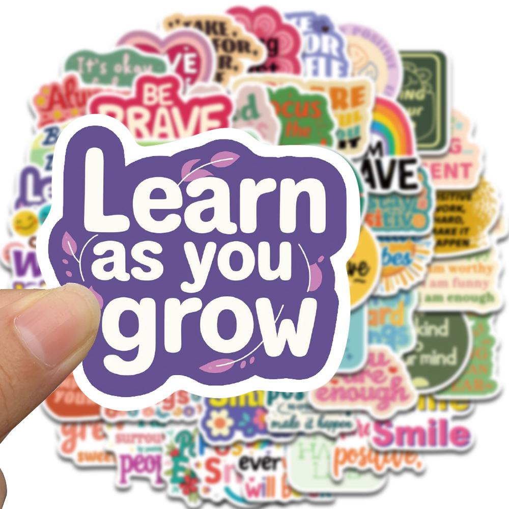 50PCS Positive Affirmation Stickers Kawaii Harajuku Skateboard Graffiti Decals Luggage Suitcase Bike Gift Phone Bike Sticker