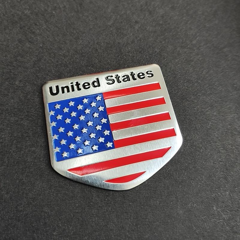 1 Stück Amerikanische Flagge Vereinigte Staaten Logo Aluminiumlegierung Autoaufkleber Motorrad Metall Autoaufkleber Karosserie Dekorationsaufkleber
