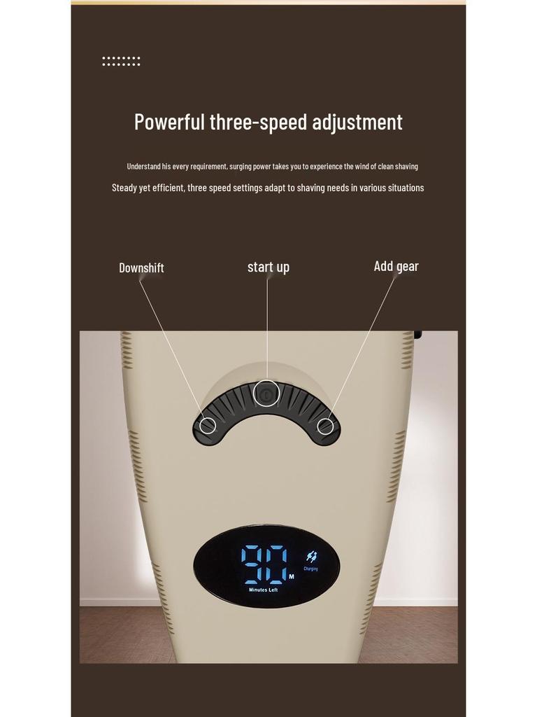 Kuangjie Dual-Function Electric Shaver with Digital Display and Sideburn Trimmer