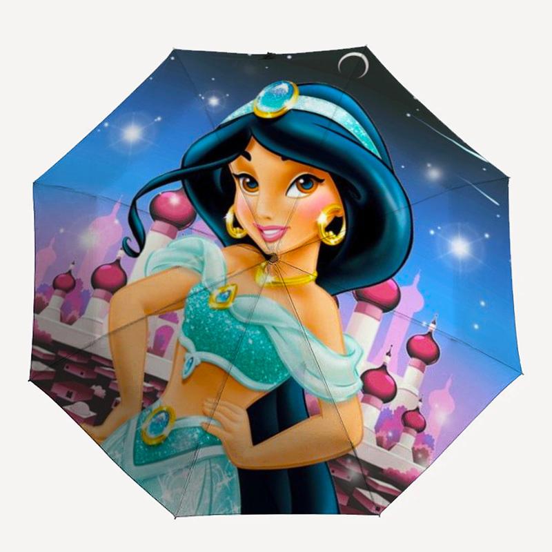 

1pc Princess Jasmine Automatic Umbrella, Portable Foldable 8-Rib Manual Open with Skeleton Hand, Durable Canopy yy250730129