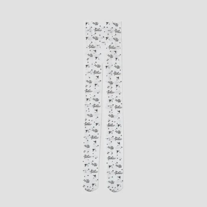 [3rd] Scattered Print Tights [White]
