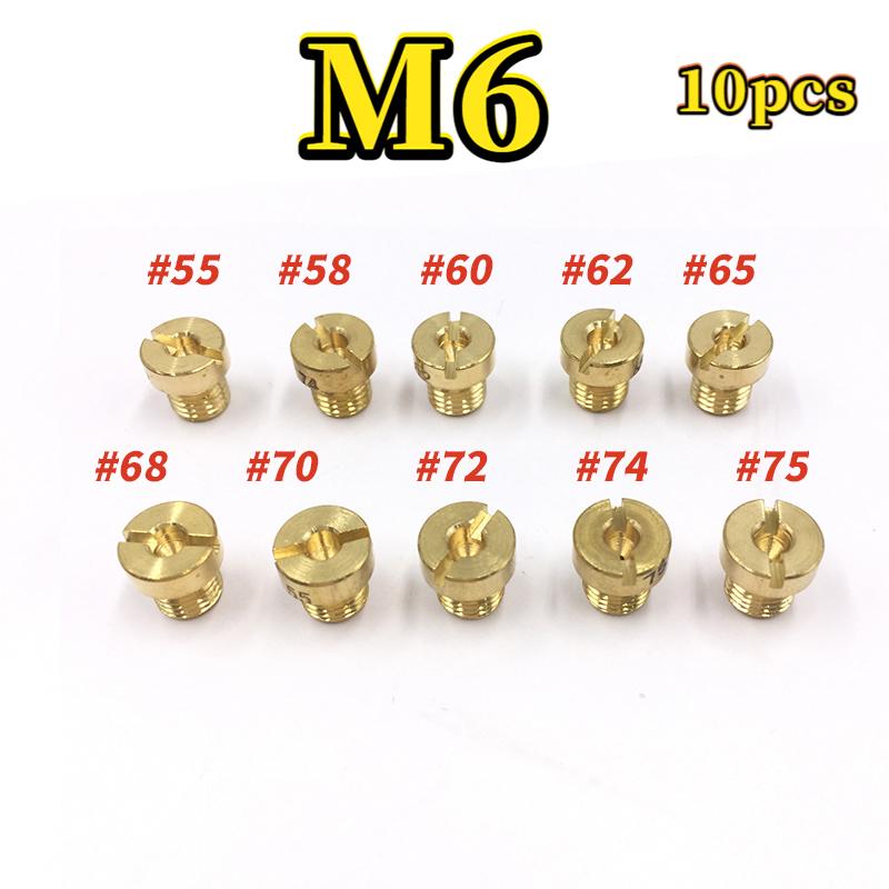 Motorcycle Carburetor M6 Main Jets Dellorto 6413 M6x0.75mm #55-#130 For PHBH PHBL PHBE