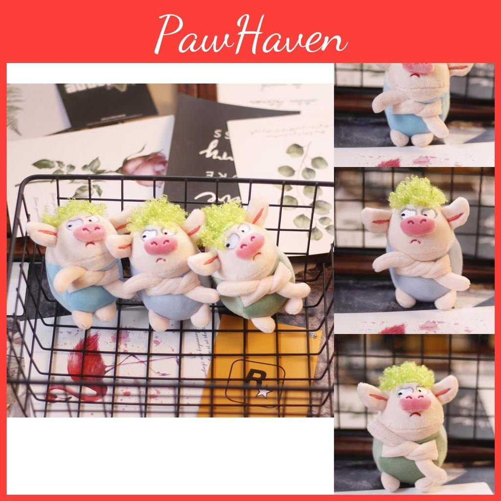 Green Adorable Pig Plush Keychain Ultra Soft Miniature Stuffed Toy For Bags