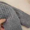 Bargain Women's Grey Cable Knit Sweater Coat - Autumn/Winter European Style Cardigan
