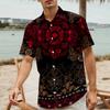 Retro Bohemian Print - Men's Casual Short Sleeved Shirt