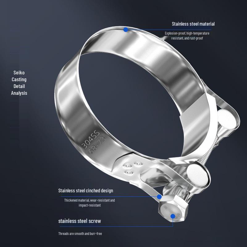 304 Stainless Steel Heavy Duty European Band Clamp for Water Pipe Fixation