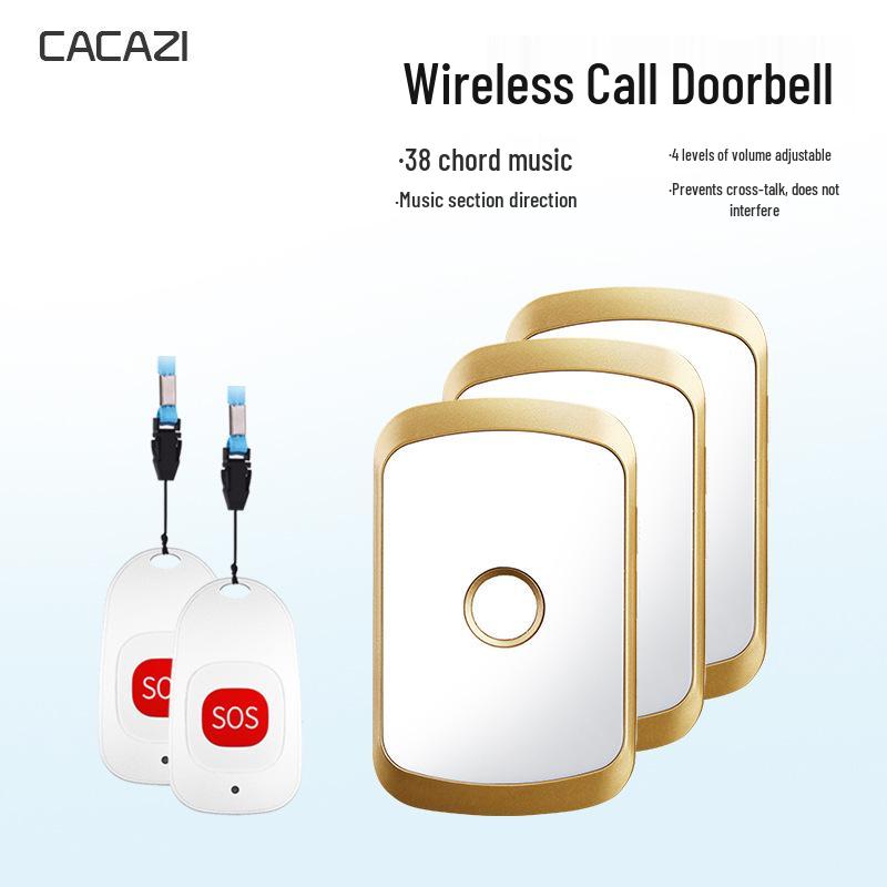 Elderly Wireless Emergency Call and Service Button: 3-in-1 Waterproof for Elderly, Patients, and Child Care золотой