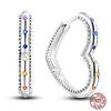 Hoop Earrings for Women Sparkling Pave CZ Heart-shaped Series Round Love Fit Original Wedding Drop Earring Jewelry