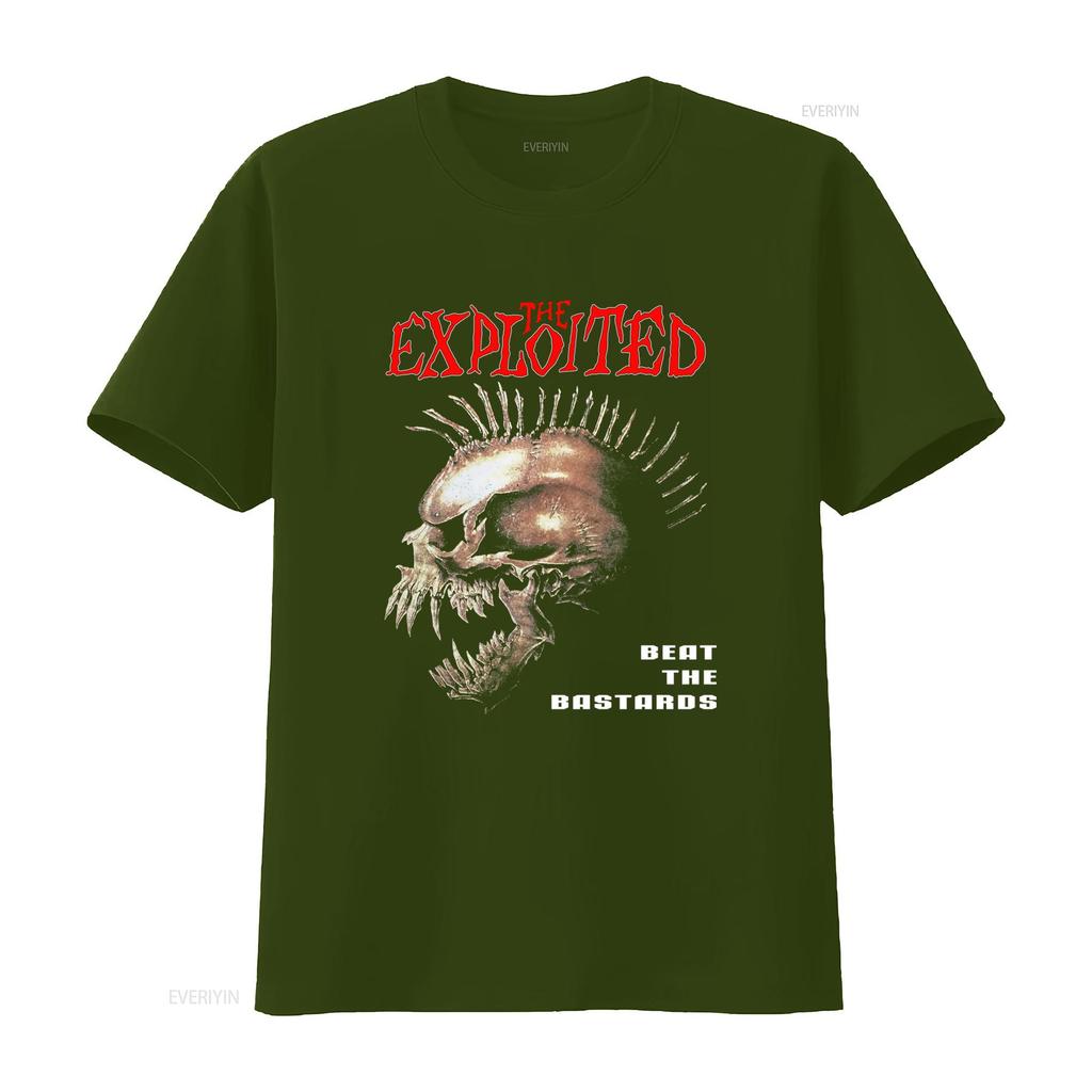 The Exploited Beat Bastards Skull Spikes Punk Rock Album Men T Shirt Black All Sizes Vintage Washed Graphic Designer Clothes