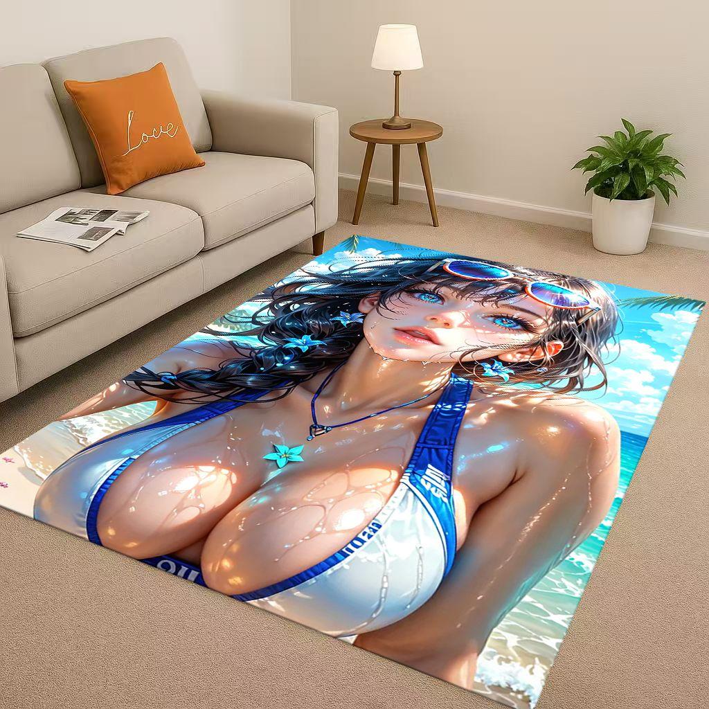27 Style Sexy Bikini Girls Cartoon Anime Characters Living Room Non Slip Area Rug Carpet for Bedroom Playroom Sofa,Doormat Gift
