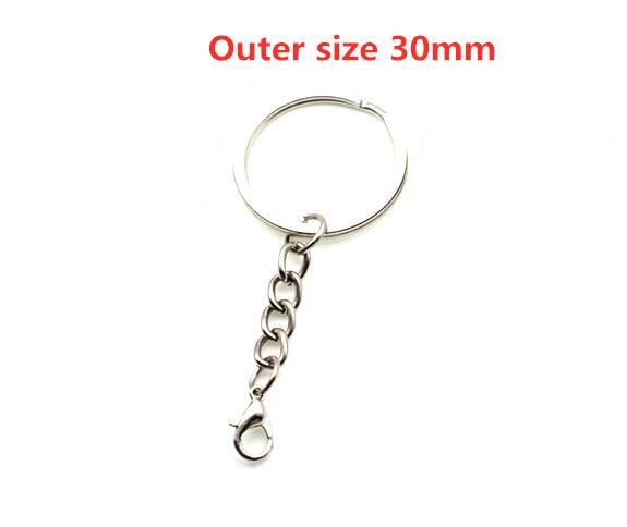10pcs/lot 25 30mm DIY Key Chains Gold Bronze Color Keyring Keychain Short Chain Split Ring Key Rings Jewelry Finding Accessories
