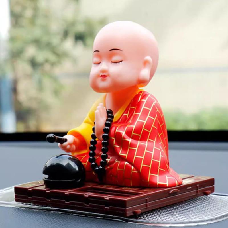 Solar Monk Dashboard Ornament - God of Wealth & Buddha Protector