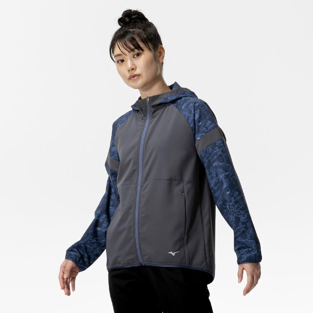 Mizuno Cross Hoodie Training Dark Blue Women's Wear, UPF50+ Jersey, 32MCC340,