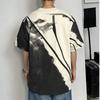 Men Trendy Vintage Tie-dye Print Short Sleeve T Shirt Casual Streetwear Harajuku Tees Summer O Neck Loose Tops