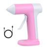 Small Cordless Hot Glues Guns Rechargeable with 2000mAh Battery Quick Heating 5 Minutes Auto Shut Off and Copper Nozzle