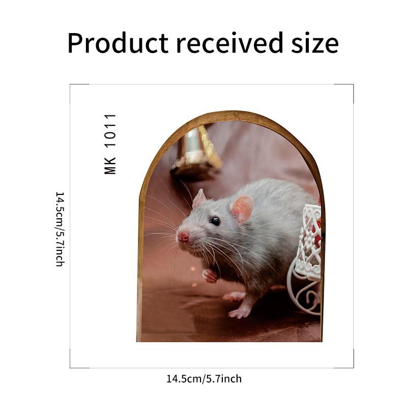 Cute 3D-style Cartoon Mouse Hole Wall Sticker Kitchen Living Room Kid Bedroom Wall Corner Decal Creative Fun Interior Decoration