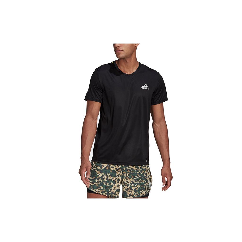 Adidas Reflective Print Running Short Sleeve T-Shirt Men Tops Black GN5707