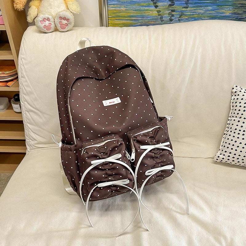 

2025 Женский Модный Повседневный Рюкзак с Кисточками Большой Вместимости для Студенток кофейный