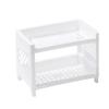 Minimalist Desktop Double-Layer Storage Rack Household Plastic Bathroom Small Stationery Organizing Pure White Multifunctional
