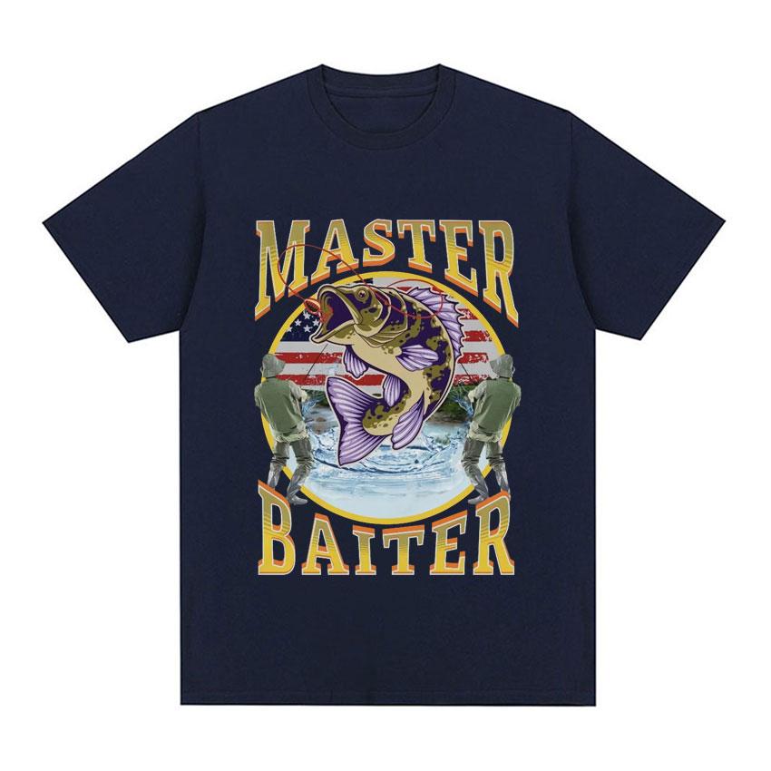 Lustiges Master Baiter Angelparodie T-Shirt Sommer Herren Damen Kleidung Mode T-Shirts Baumwolle Kurzarm Übergroßes T-Shirt Tops