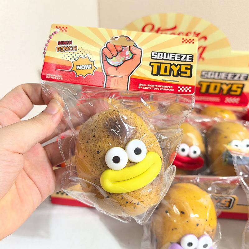 Potato Expression Fidget Toy Soft Sticky Potato Stress Relieving Gift Slow Rebound Stress Relieving Ornament For Home Decoration